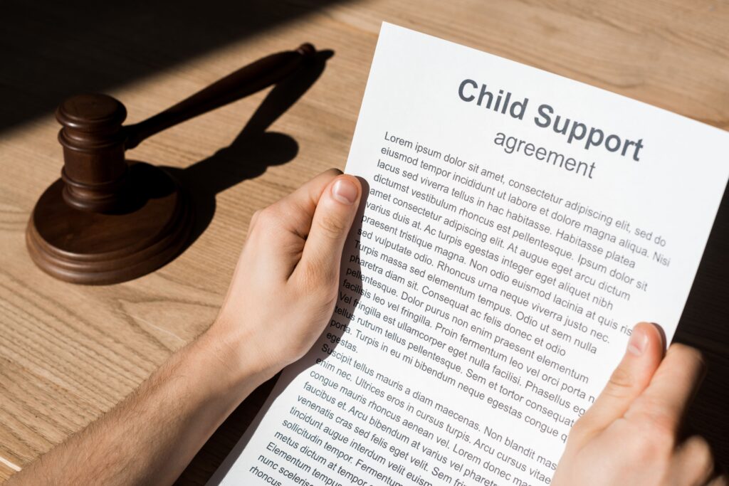 A document with "Child Support" written on it.